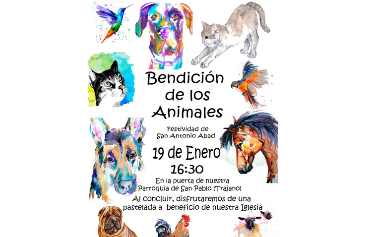 La bendición de los animales por el día de San Antón llega a Trajano