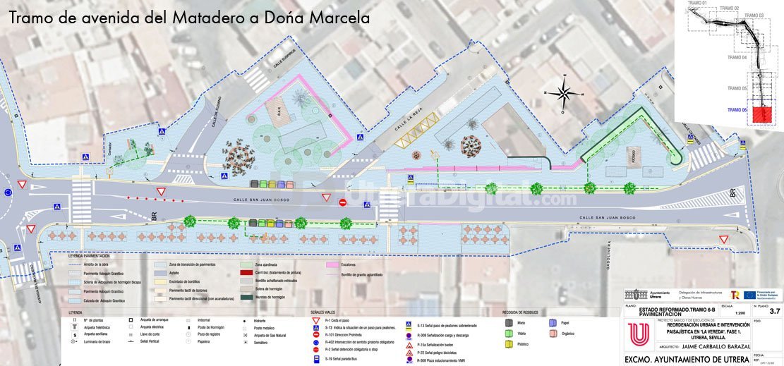 El nuevo gobierno de Utrera estudia cambios en la remodelación de La Vereda «para evitar la pérdida de aparcamientos y espacios comerciales»