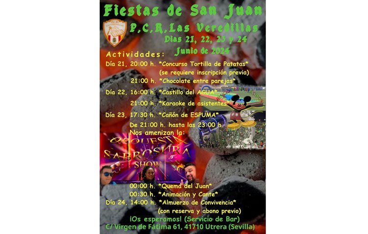 Un amplio ramillete de actividades para celebrar la fiesta de los Juanes en la barriada Las Veredillas