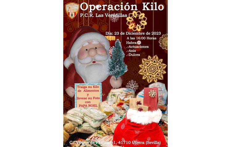 Una ‘Operación kilo’ en Las Veredillas con recogida de alimentos y fotografías con Papá Noel