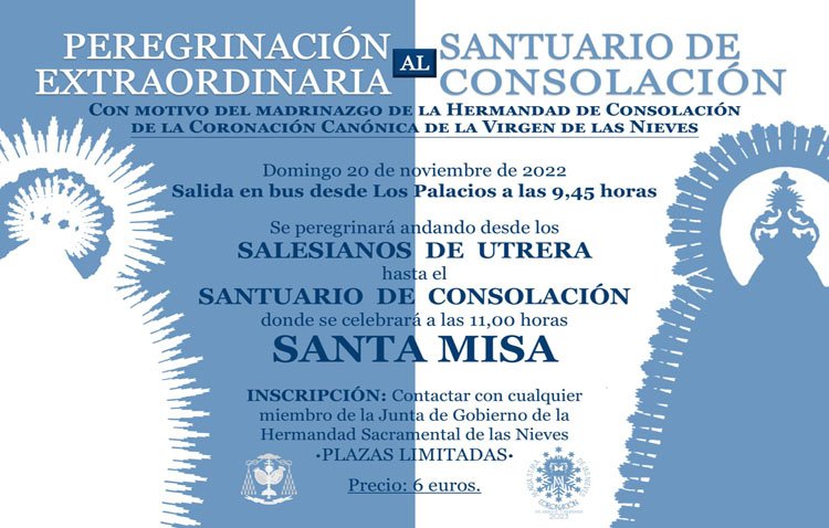 La hermandad de la Virgen de las Nieves de Los Palacios peregrinará a Consolación por el madrinazgo de su coronación